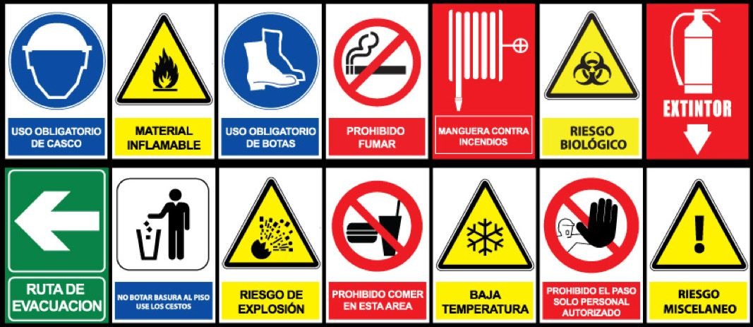 Señales preventivas de seguridad industrial